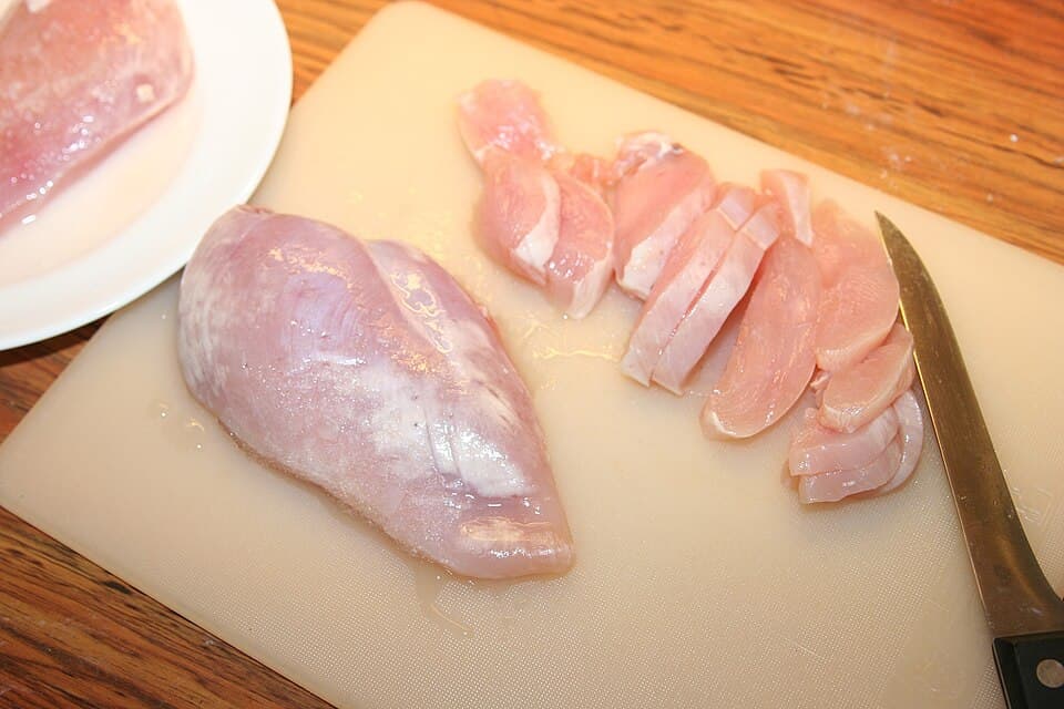 Raw chicken breast fillets