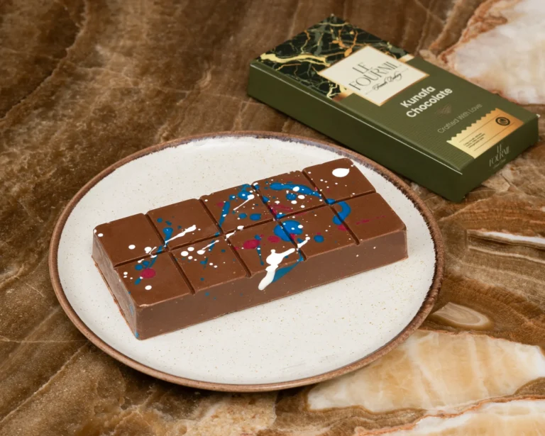 Kosher Dubai chocolate with pistachio and kunafa filling from Le Fournil.